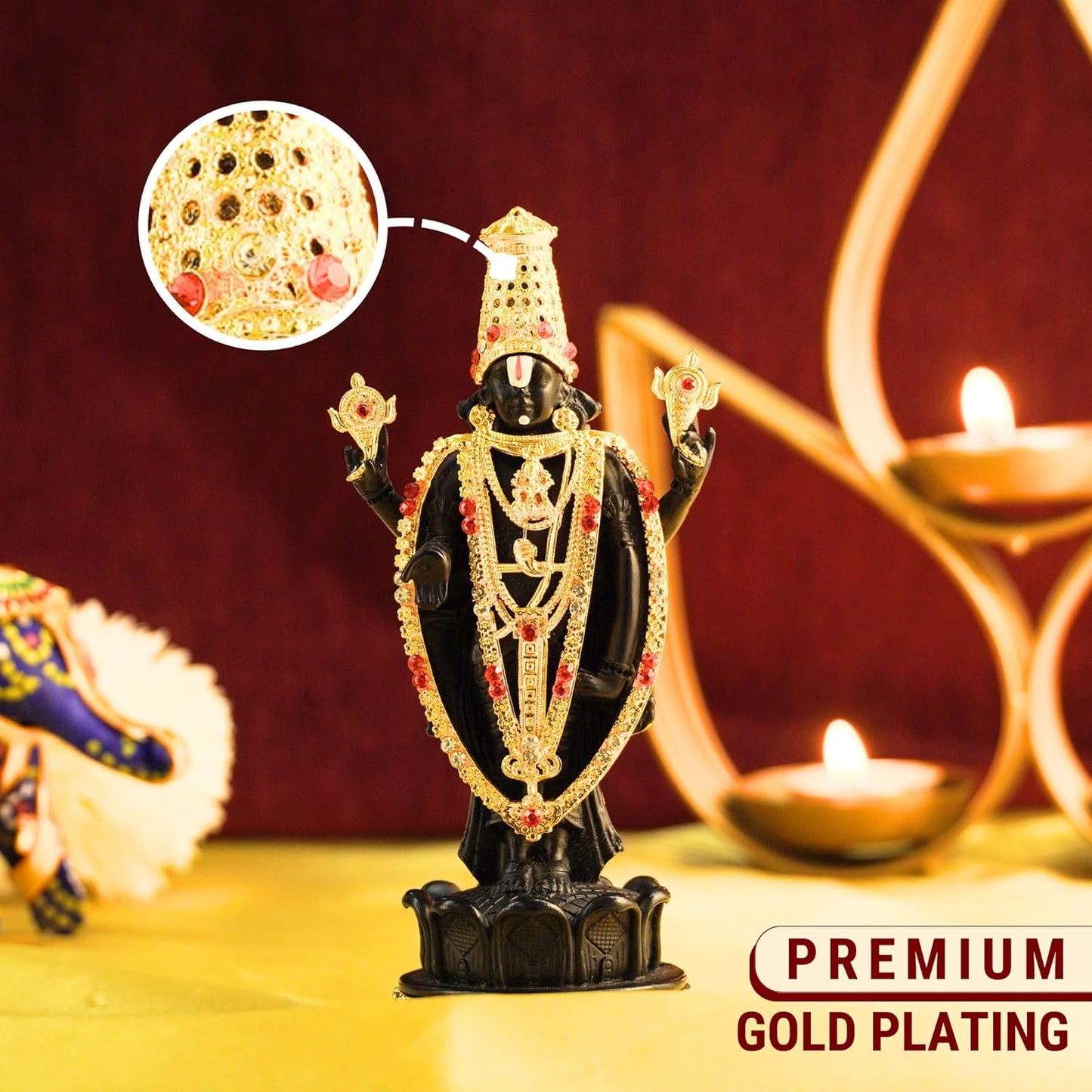 Tirupati Balaji - 24K Gold Plated Idol | Sri Venkateswara