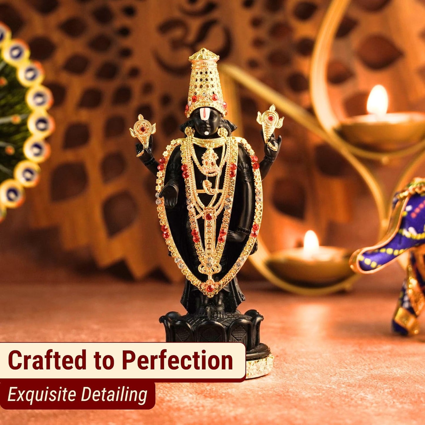 Tirupati Balaji - 24K Gold Plated Idol | Sri Venkateswara