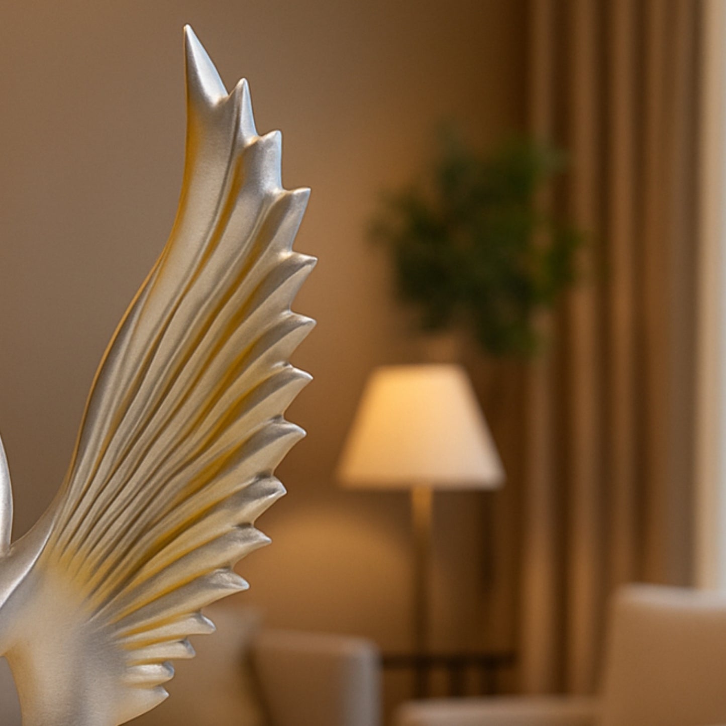 Silver Golden Eagle Spread Wings Table Decor Article