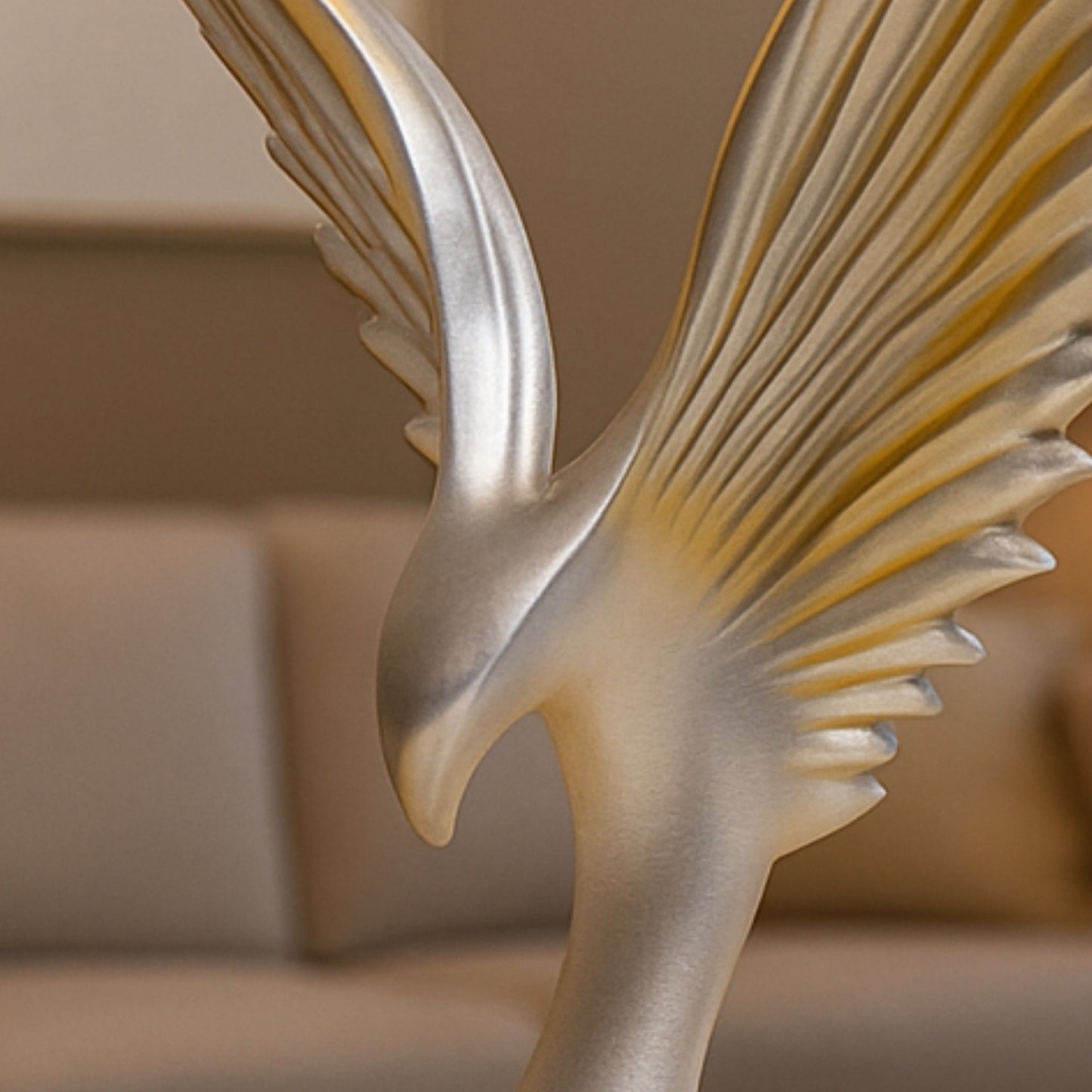 Silver Golden Eagle Spread Wings Table Decor Article