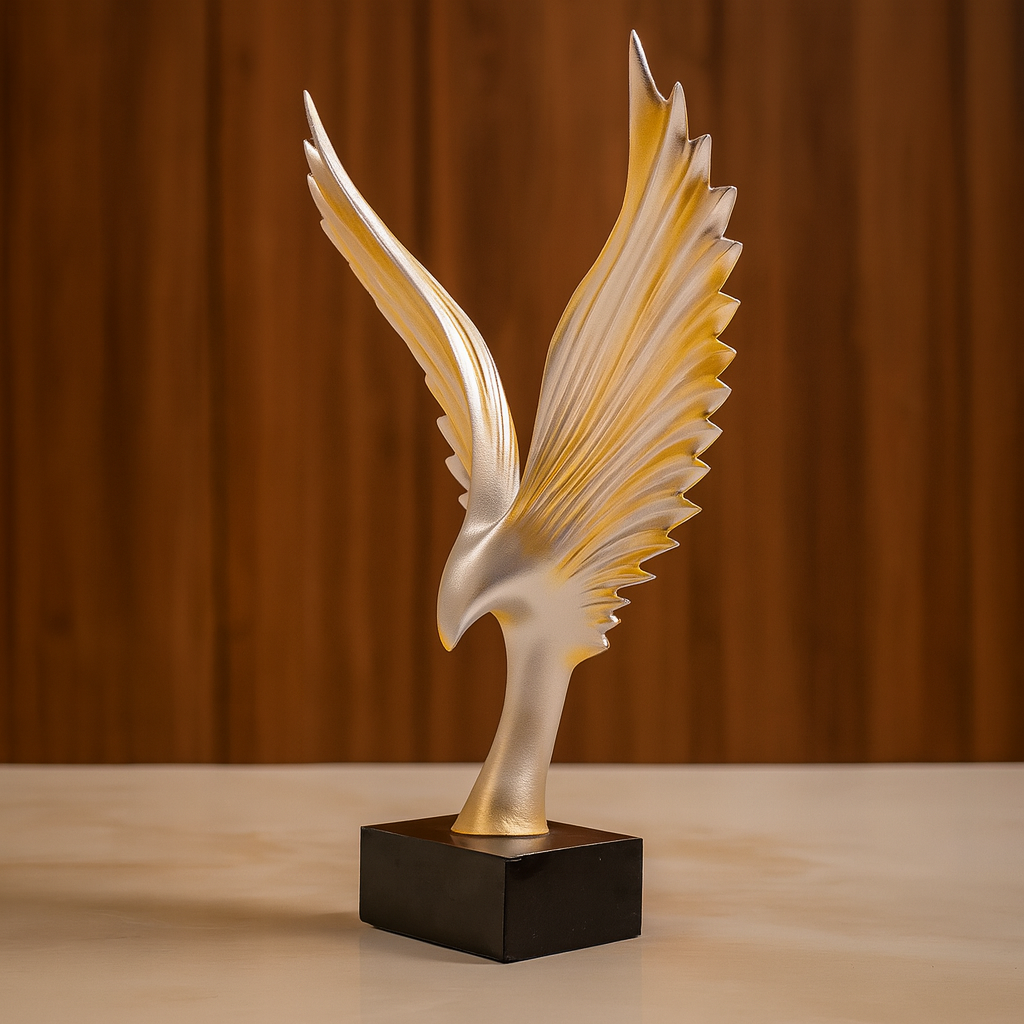 Silver Golden Eagle Spread Wings Table Decor Article