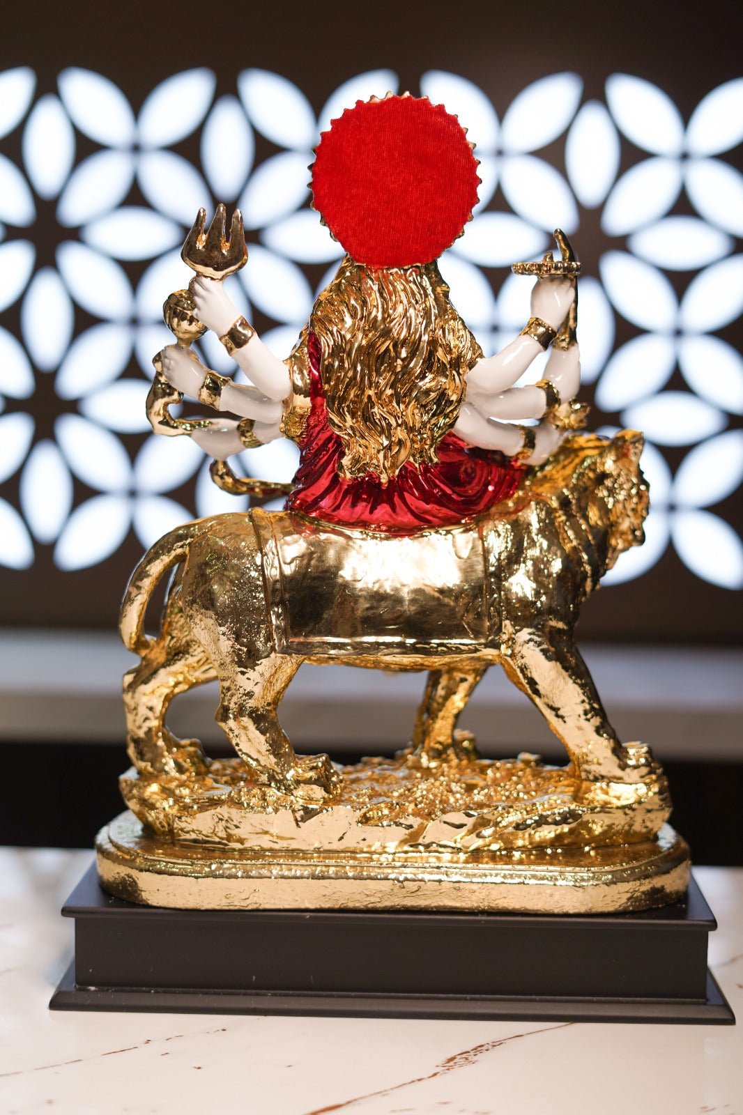 Maa Durga Murti (Sherawali Mata) | 24K Gold Plated Finish Idol for Home