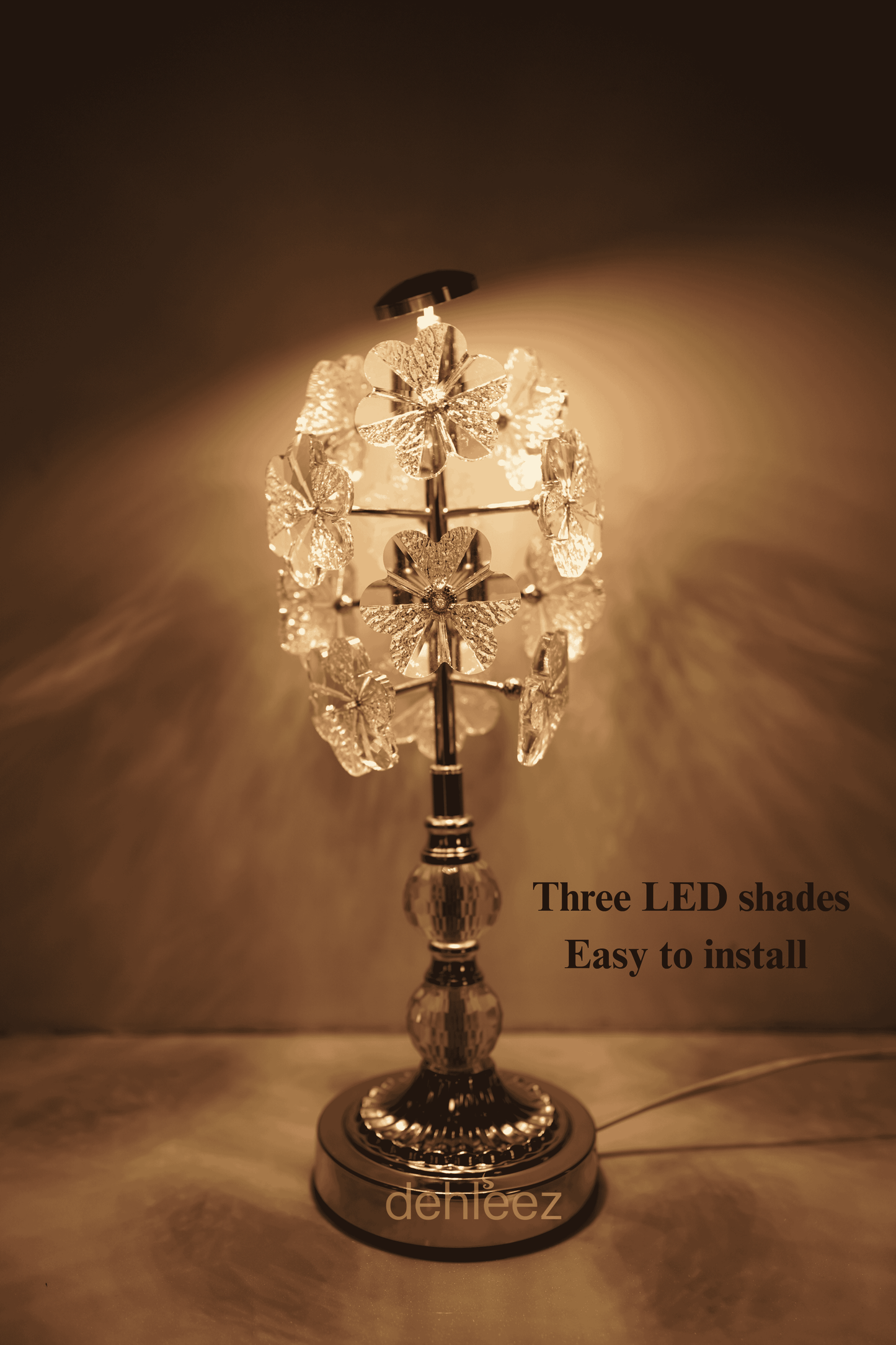 Crystal Bloom LED Table Lamp – Stylish & Functional