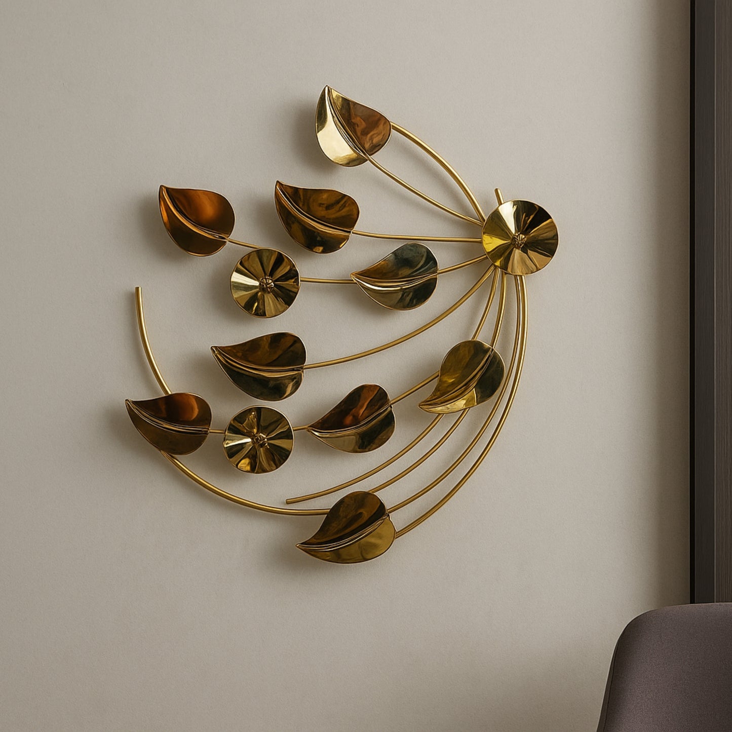 Golden Harmony – Luxe Metal Wall Art Set