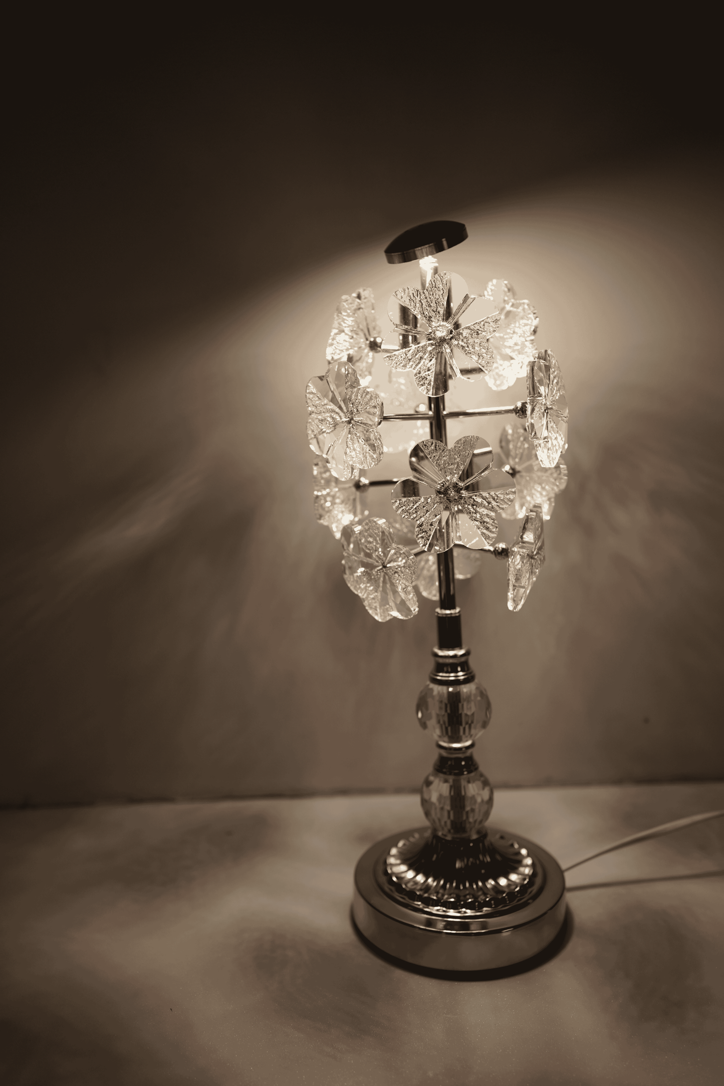 Crystal Bloom LED Table Lamp – Stylish & Functional
