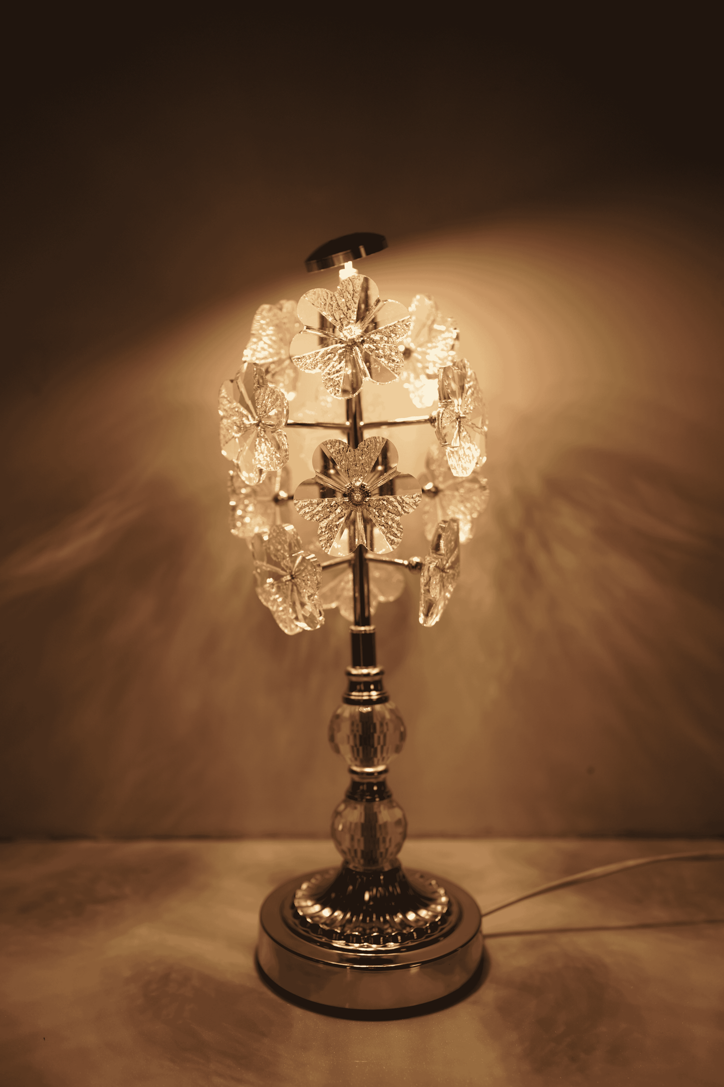 Crystal Bloom LED Table Lamp – Stylish & Functional
