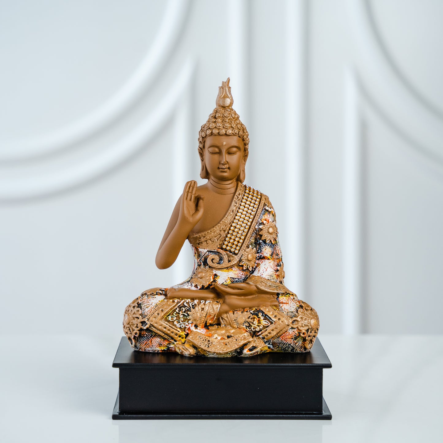 Blessing Buddha With Wooden Base 11" inches