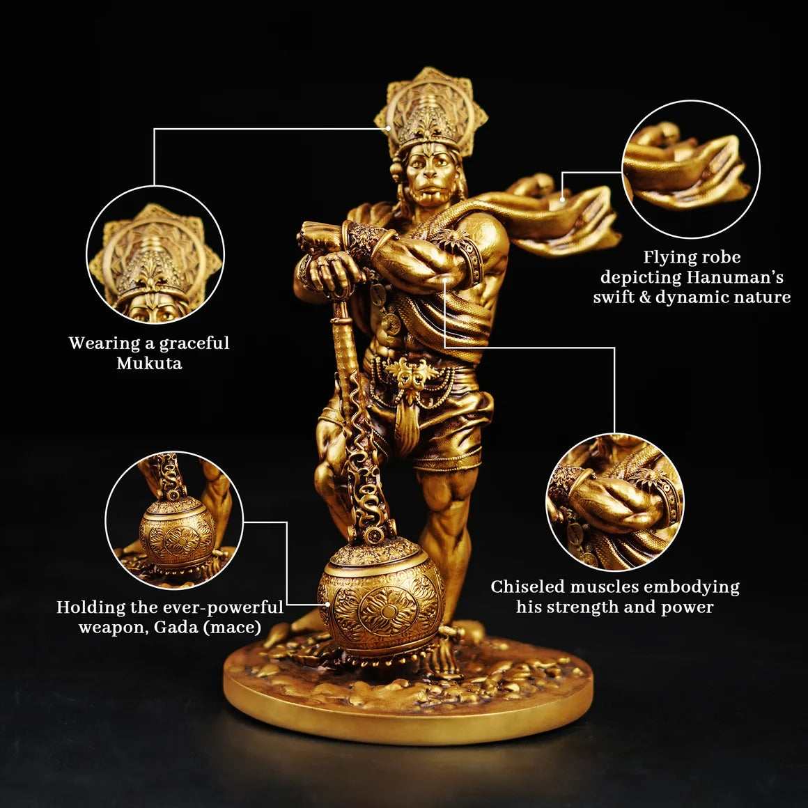 Bahubali Hanuman Ji Car Dashboard