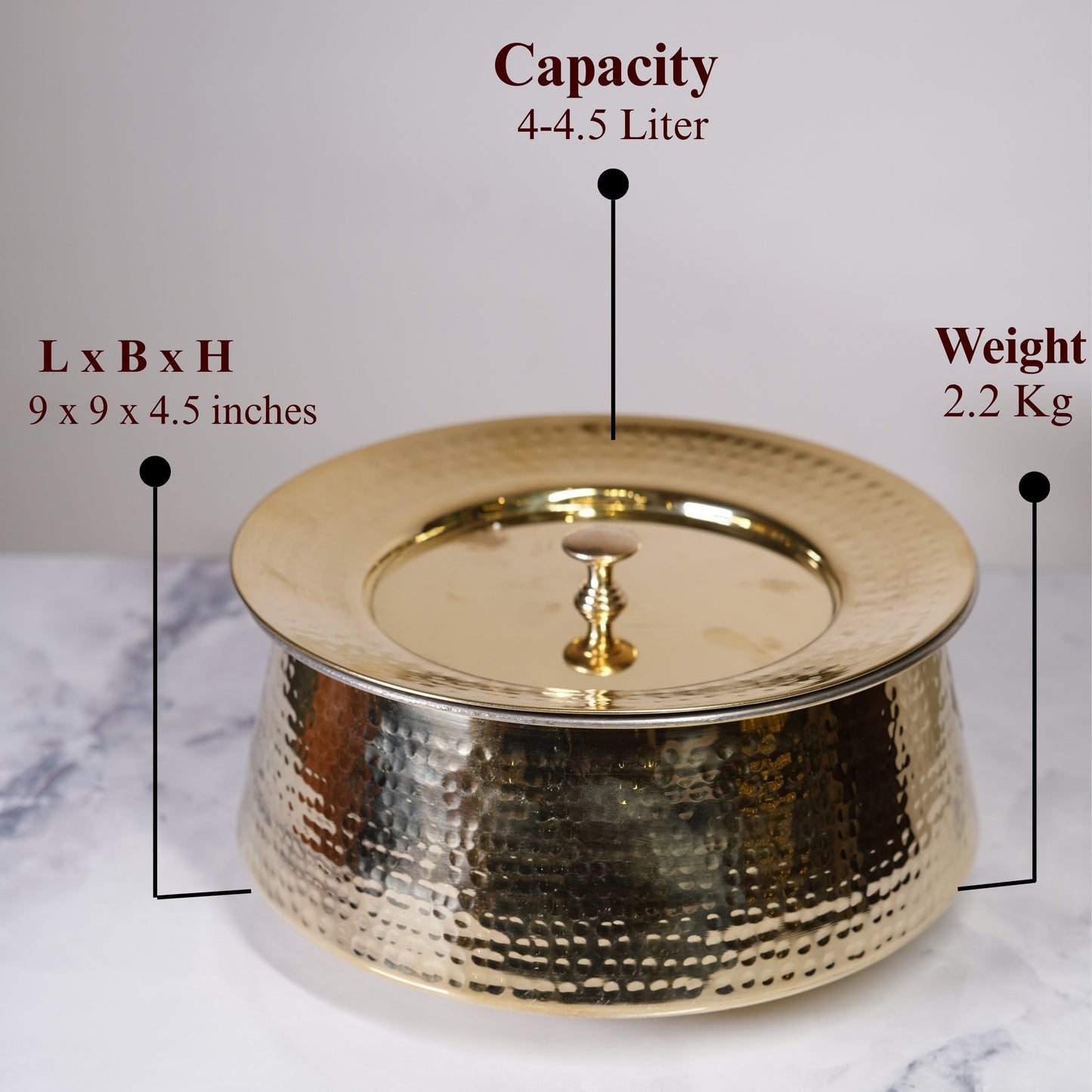 Set of 3 Brass Cookware