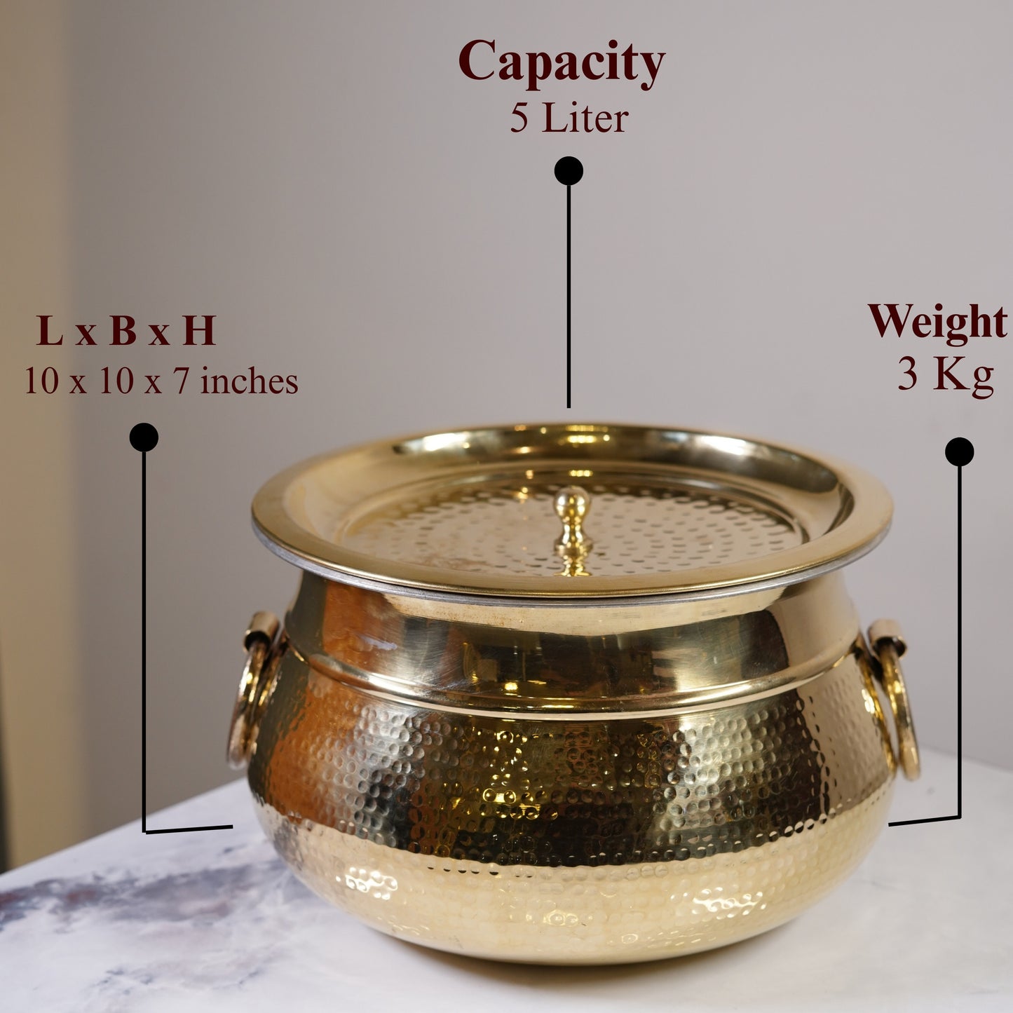 Set of 3 Brass Cookware