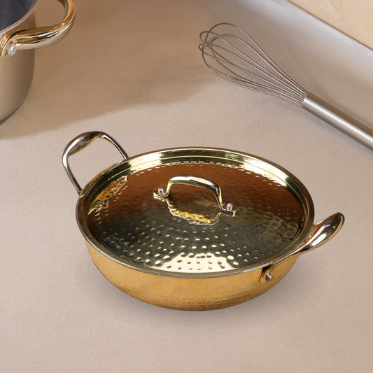 Brass Kadhai with Kalai and Lid