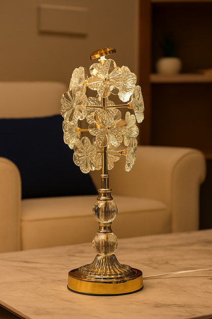 Crystal Bloom LED Table Lamp – Stylish & Functional