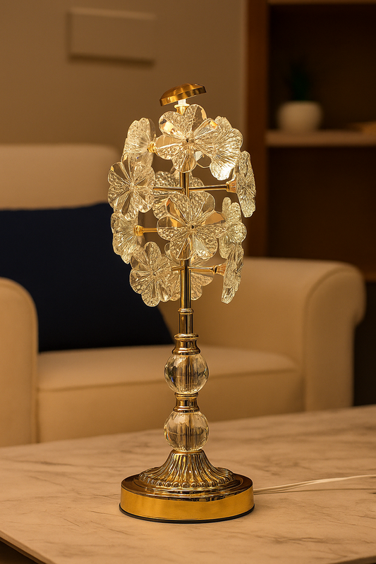 Crystal Bloom LED Table Lamp – Stylish & Functional