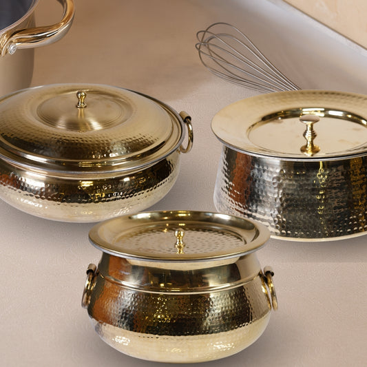 Set of 3 Brass Cookware