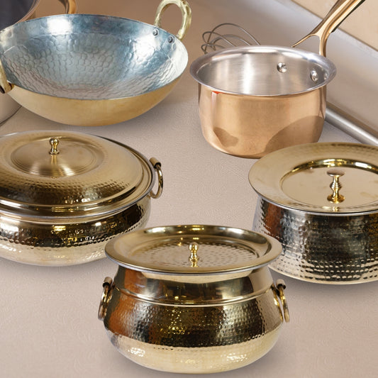 Set of 5 Brass Cookware