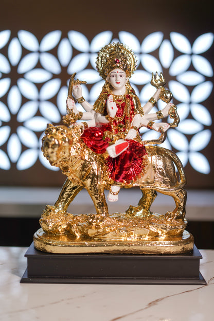 Maa Durga Murti (Sherawali Mata) | 24K Gold Plated Idol for Home