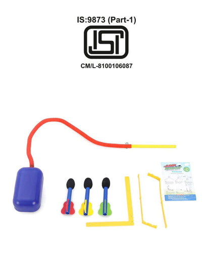 Jump Rocket Stomp Launcher and 3 Foam Tipped Rockets with Whistling Sound